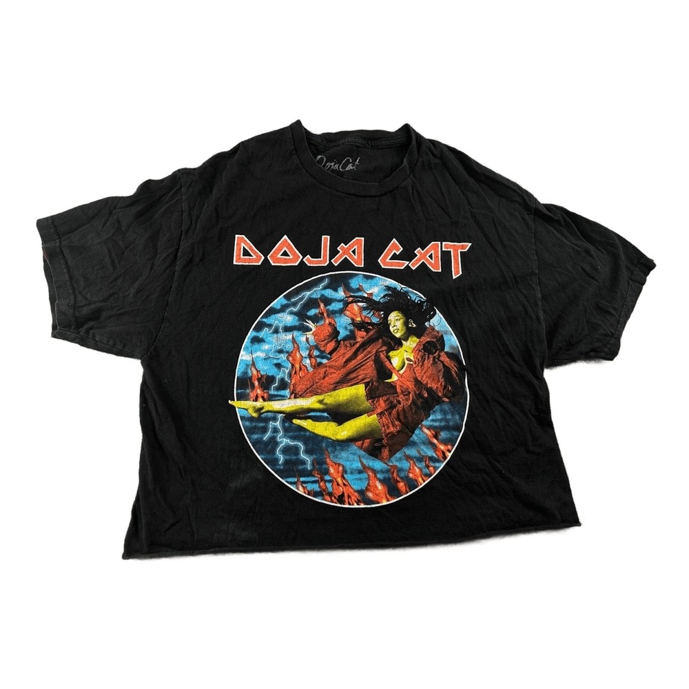 Doja Cat T-Shirt Men's L Black Lightning Planet Her Cotton Music‎ Concert Urban
